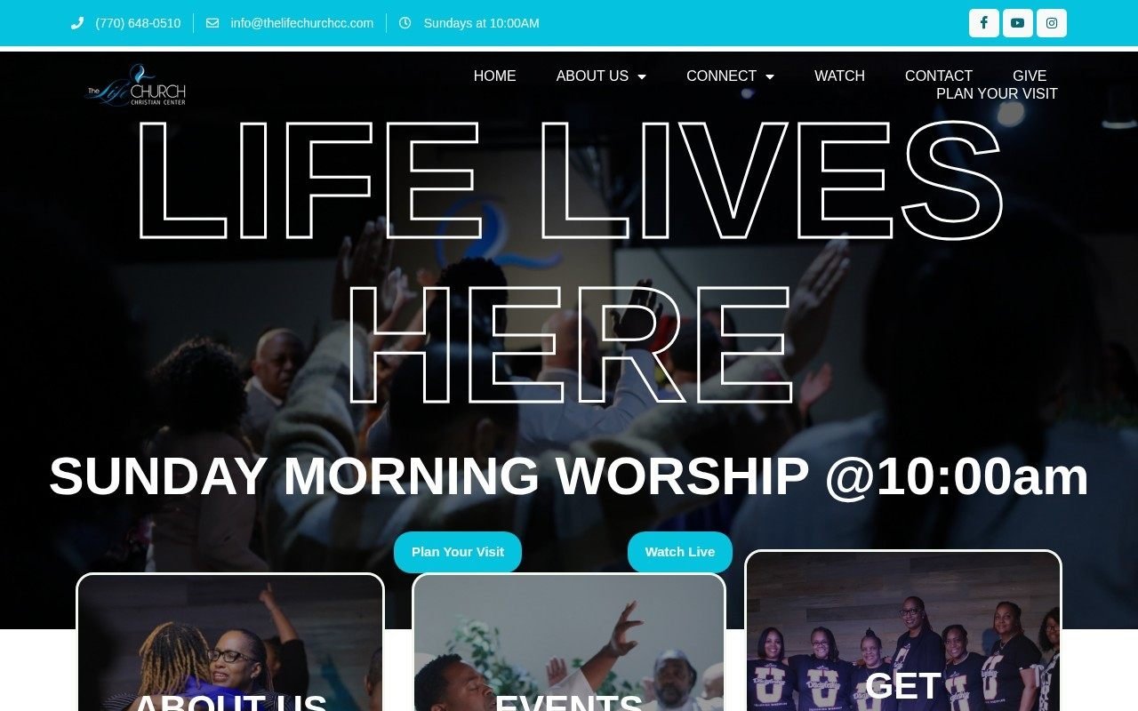The Life Church Christian Center website